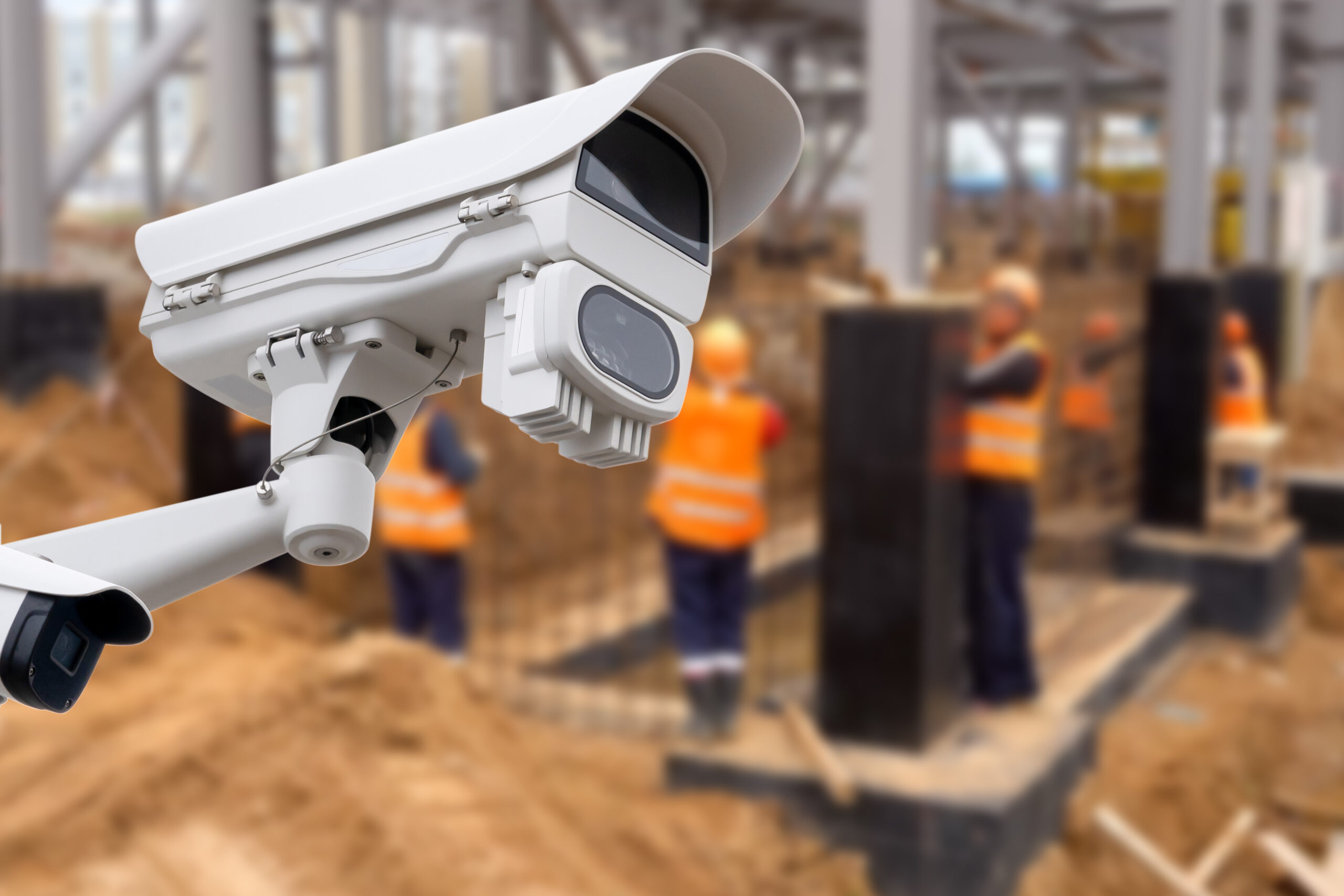CCTV with Blurring Building construction background