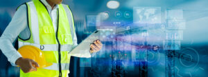 Future building construction engineering and technology project concept.