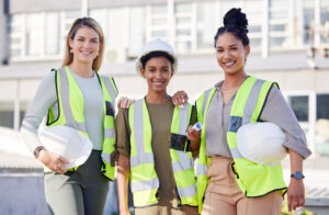 Architecture, women construction team