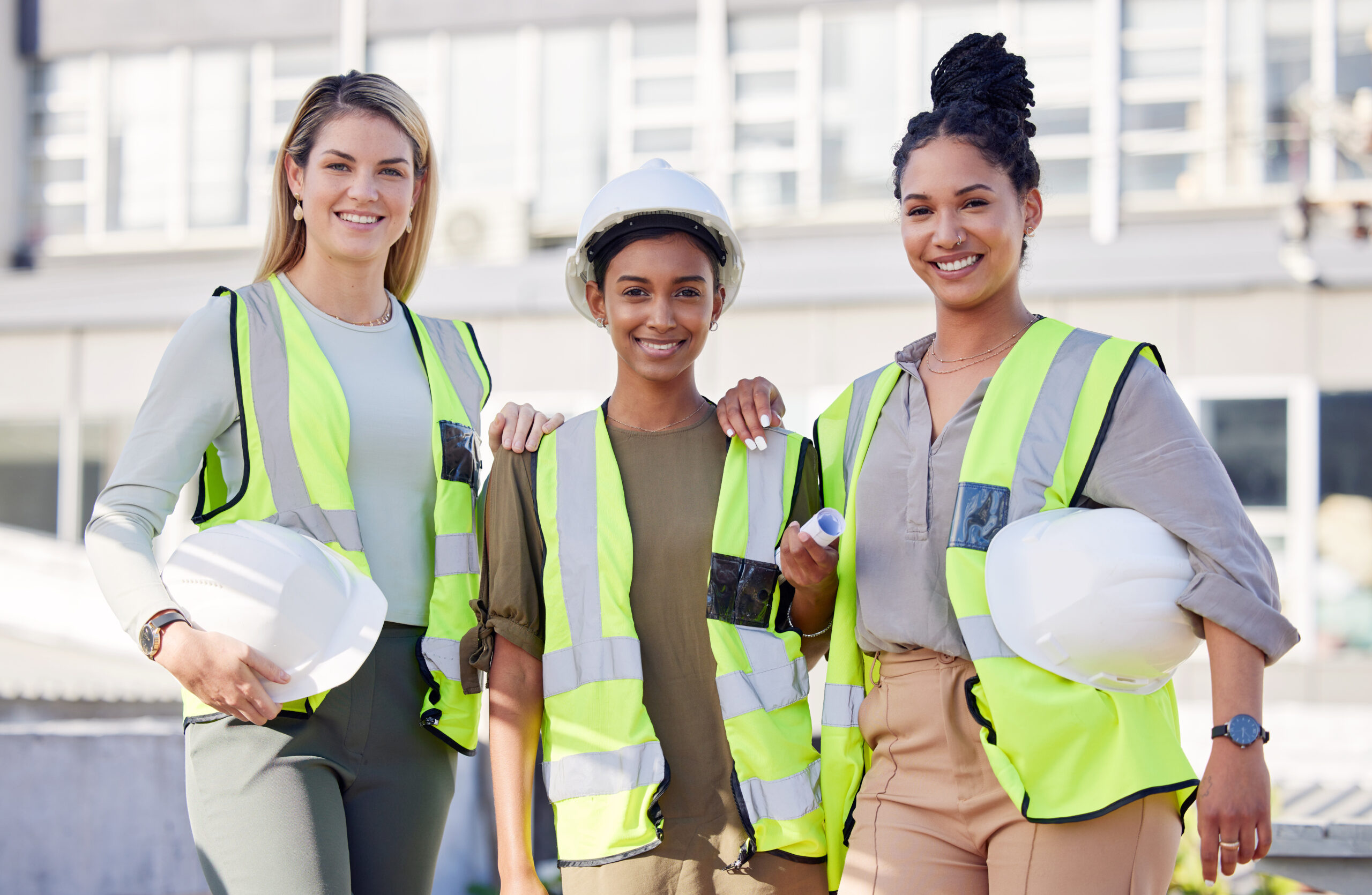 Architecture, women construction team